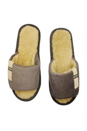 Papuci decupati pentru barbati, TECOS, marime 42-43, gri, caldurosi, 28 centimetri [4]