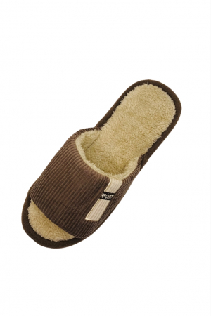 Papuci decupati pentru barbati, TECOS, marime 42-43, maro, caldurosi, 28 centimetri [4]