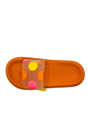 Papuci pentru activitati in aer liber, maro cu imprimeu buline, marime 36-37, 23.5 centimetri [2]