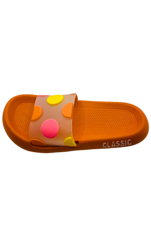 Papuci pentru activitati in aer liber, maro cu imprimeu buline, marime 36-37, 23.5 centimetri [1]