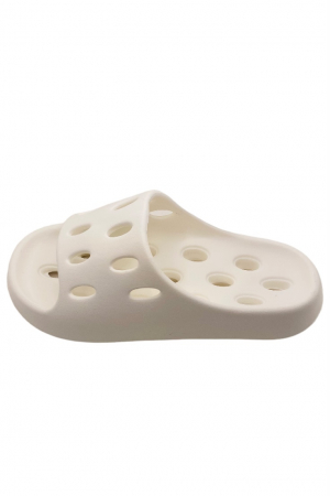 Papuci pentru adulti, Tecos, marime 36-37, alb, foarte usori, talpa anti-alunecare si cu gauri, 24 centimetri [5]