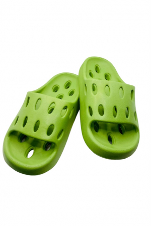 Papuci plaja dama - Papuci pentru adulti, Tecos, marime 36-37, verde, foarte usori, talpa anti-alunecare si cu gauri, 24 centimetri