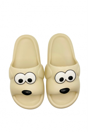 Papuci pentru barbati, Tecos, marime 40-41, crem, foarte usori, talpa anti-alunecare, imprimeu amuzant 3D, 25.5 centimetri [1]