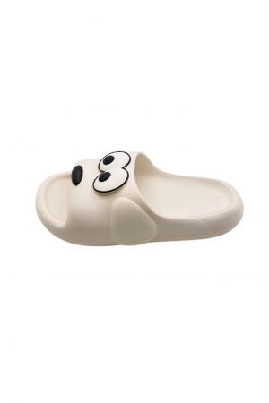 Papuci pentru dama, Tecos, marime 35-36, alb, foarte usori, talpa anti-alunecare, imprimeu amuzant 3D, 23 centimetri [1]