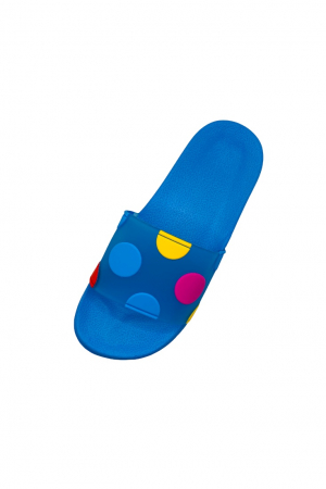 Papuci piscina sau plaja pentru dama, albastru cu buline colorate, marime 36, 23.5 centimetri [2]