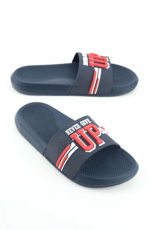 Papuci plaja barbati - slapi-barbati-sport-never-give-up-navy-rosu-eva.jpg