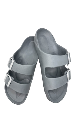 Papuci plaja barbati - Papuci sport bărbați Tecos gri cu catarame ajustabile talpă EVA confortabilă