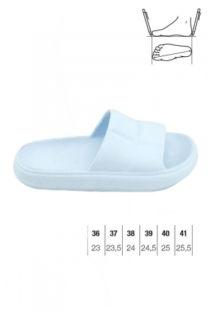Papuci tip cloud pentru femei, Tecos®, marime 36, albastru, 23 centimetri, realizati din material EVA moale și durabil, ideali pentru casă, duș, plajă sau grădină [4]