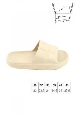 Papuci tip cloud pentru femei, Tecos®, marime 41, bej, 25.5 centimetri, realizati din material EVA moale și durabil, ideali pentru casă, duș, plajă sau grădină [4]