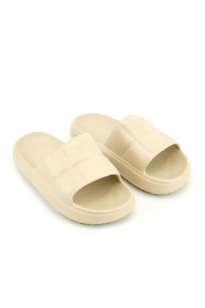 Papuci tip cloud pentru femei, Tecos®, marime 41, bej, 25.5 centimetri, realizati din material EVA moale și durabil, ideali pentru casă, duș, plajă sau grădină [2]