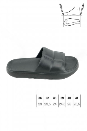 Papuci tip cloud pentru femei, Tecos®, marime 36, negru, 23 centimetri, realizati din material EVA moale și durabil, ideali pentru casă, duș, plajă sau grădină [1]