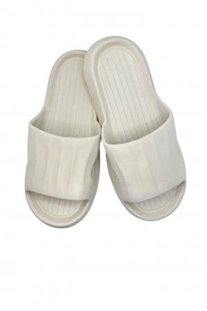 Papuci plaja barbati - Papuci tip Cloud Slides pentru femei și bărbați, Tecos®, bej, marime 40-41, 26 centimetri, ultra confortabili, antiderapanți, ideali pentru interior și exterior