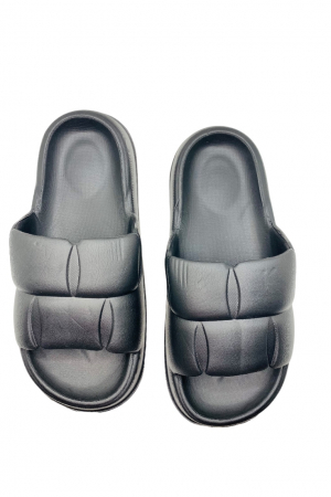 Papuci usori pentru plaja sau piscina, model pufos, negru, mărime 36-37, 24 centimetri [4]