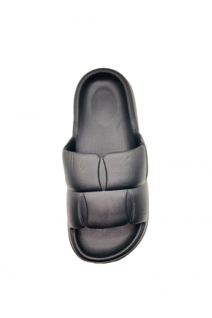 Papuci usori pentru plaja sau piscina, model pufos, negru, mărime 36-37, 24 centimetri [3]