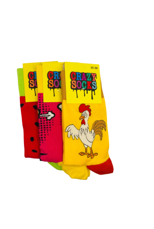 Sosete - Set 3 perechi sosete cu model pentru dama, multicolore, marimea 35-38