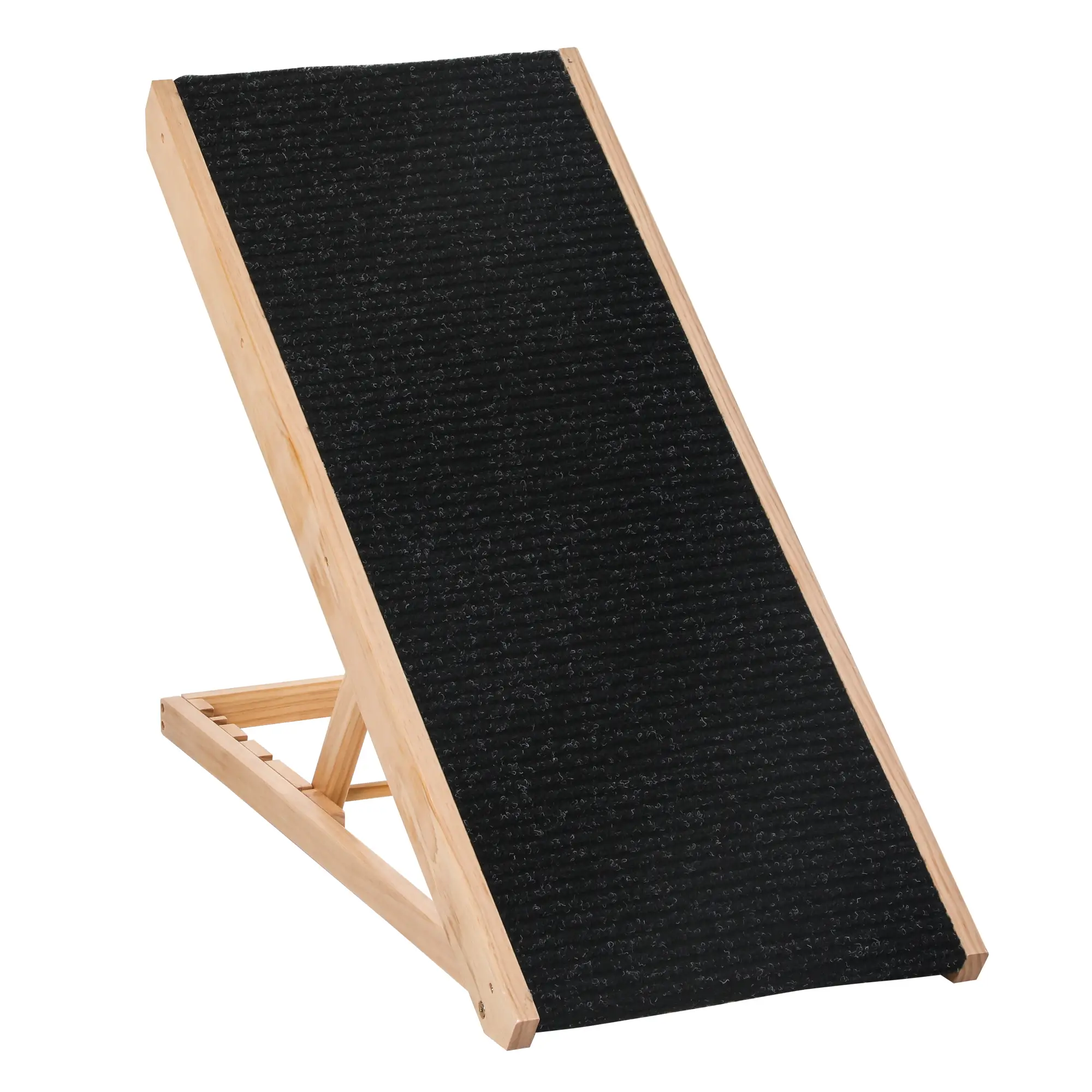 Rampa pliabila din lemn de pin pentru caini sau pisici, Cracos®, reglabila pe 4 niveluri, lungime 100cm, inaltime maxima 60 cm, latime: 40 cm, antiderapanta, cu manere de ghidaj, acces canapea, pat s [1]