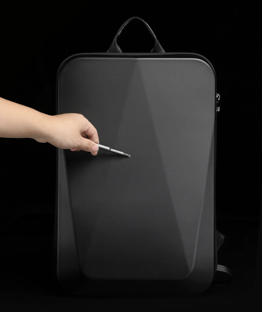 Rucsac business antifurt pentru laptop 15.6", Cracos®, carcasa dura impermeabila, cu port de incarcare USB, 45X9X30 cm, expandabila cu 6 cm, negru [6]