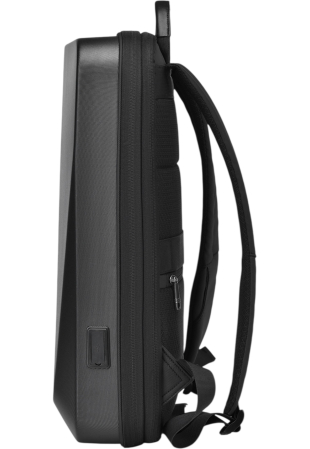 Rucsac business antifurt pentru laptop 15.6", Cracos®, carcasa dura impermeabila, cu port de incarcare USB, 45X9X30 cm, expandabila cu 6 cm, negru [5]