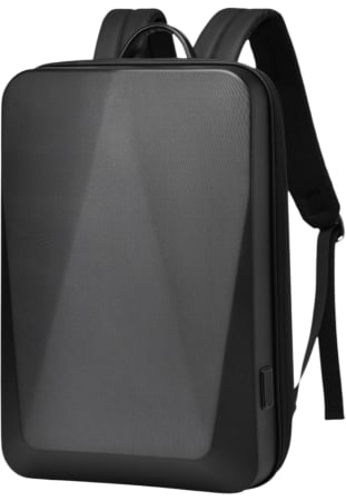 Rucsacuri - Rucsac business antifurt pentru laptop 15.6", Cracos®, carcasa dura impermeabila, cu port de incarcare USB, 45X9X30 cm, expandabila cu 6 cm, negru