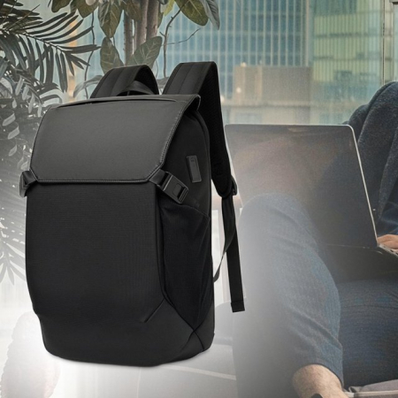 Rucsac unisex business pentru laptop, Cracos® 15.6”, port USB, 45x16x32 cm, negru [4]