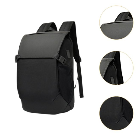 Rucsac unisex business pentru laptop, Cracos® 15.6”, port USB, 45x16x32 cm, negru [2]