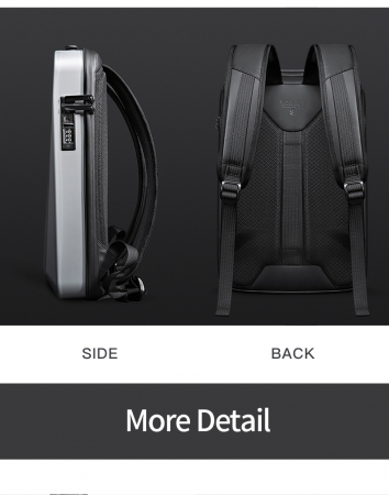 Rucsac business antifurt pentru laptop 15.6", Tecos, carcasa dură impermeabilă, cu port de încărcare USB și sistem antifurt, 45X8X30 centimetri, negru [11]