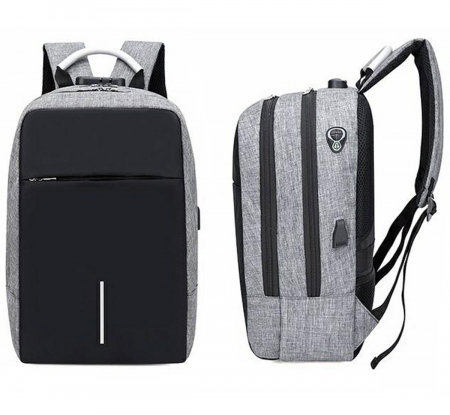 Rucsac de Călătorie Cracos, Gri – Antifurt, Port USB, Compartiment Laptop [1]