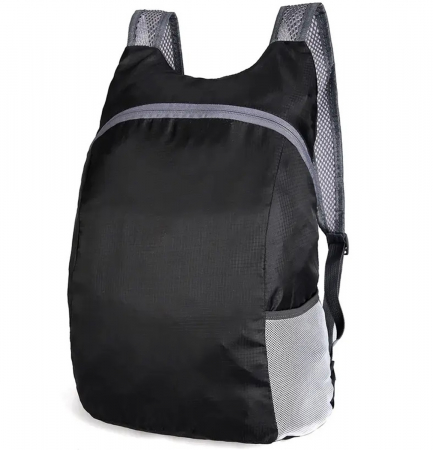 Rucsacuri - Rucsac de cumparaturi foarte usor, Cracos, capacitate 20 litri, pliabil cu husa inclusa, negru