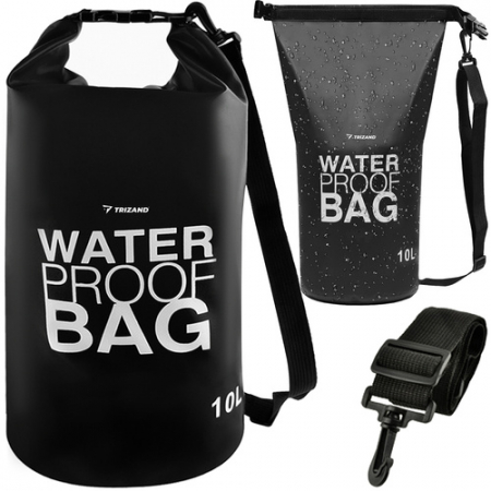 Rucsacuri impermeabile pentru drumetie - Rucsac impermeabil DryBag Tecos 10L negru pentru drumeții și sporturi nautice