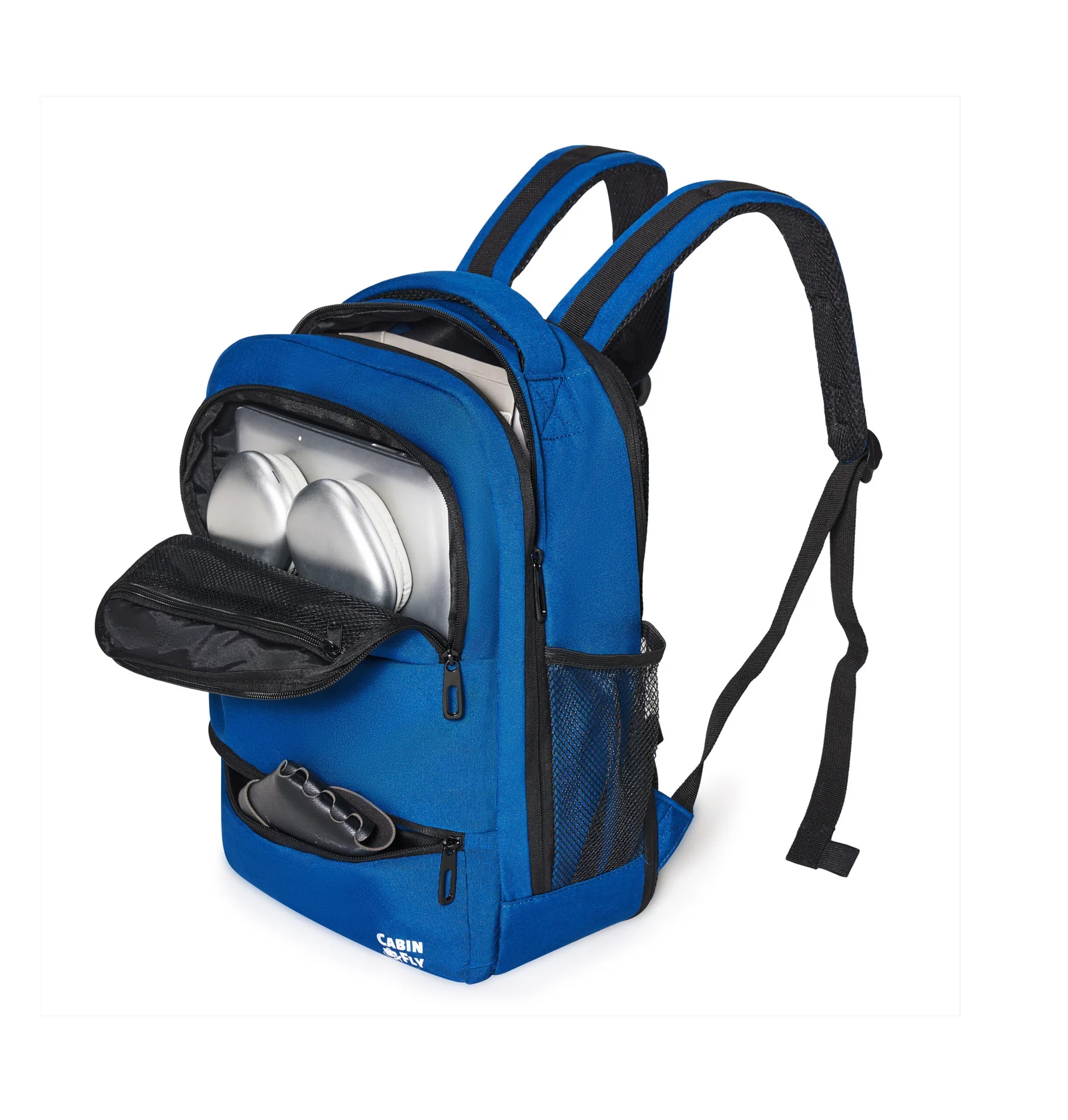 Rucsac extensibil CabinFly Aircruiser 40x30x15-20 cm albastru pentru bagaj de mână gratuit în avion