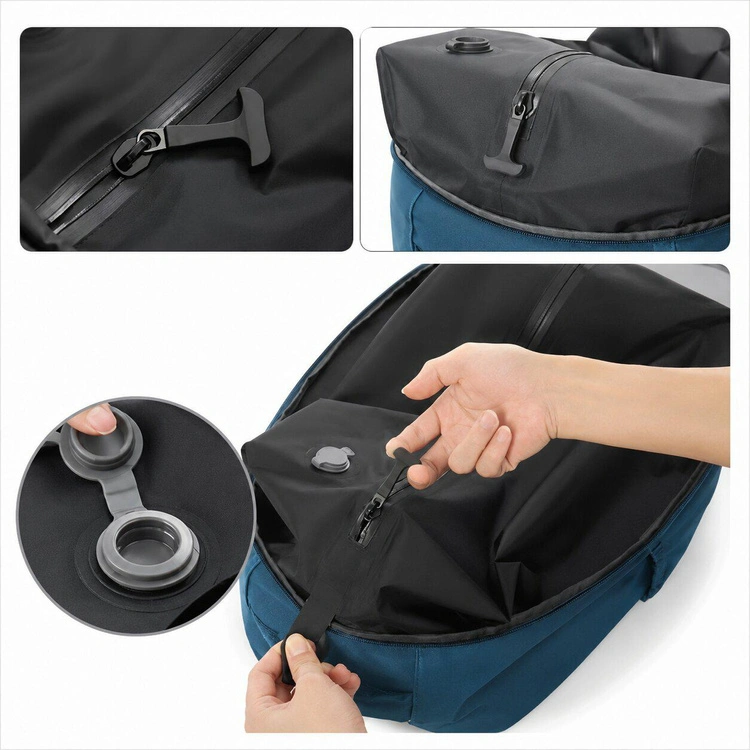 Rucsac extensibil cu vacuum Cracos 50x35x16 cm verde cu pompă electrică [4]