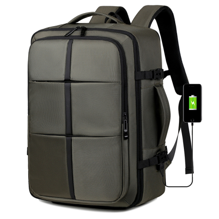 Rucsac Extensibil Laptop Cracos Verde 45x31x18-25 cm Capacitate 36-55L Impermeabil [2]