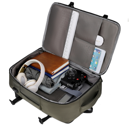 Rucsac Extensibil Laptop Cracos Verde 45x31x18-25 cm Capacitate 36-55L Impermeabil [5]