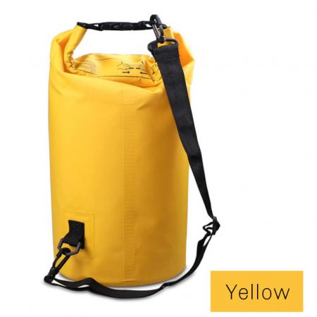 Rucsac impermeabil de tip drybag, Tecos, capacitate 5 L, galben, pentru activități de exterior [3]