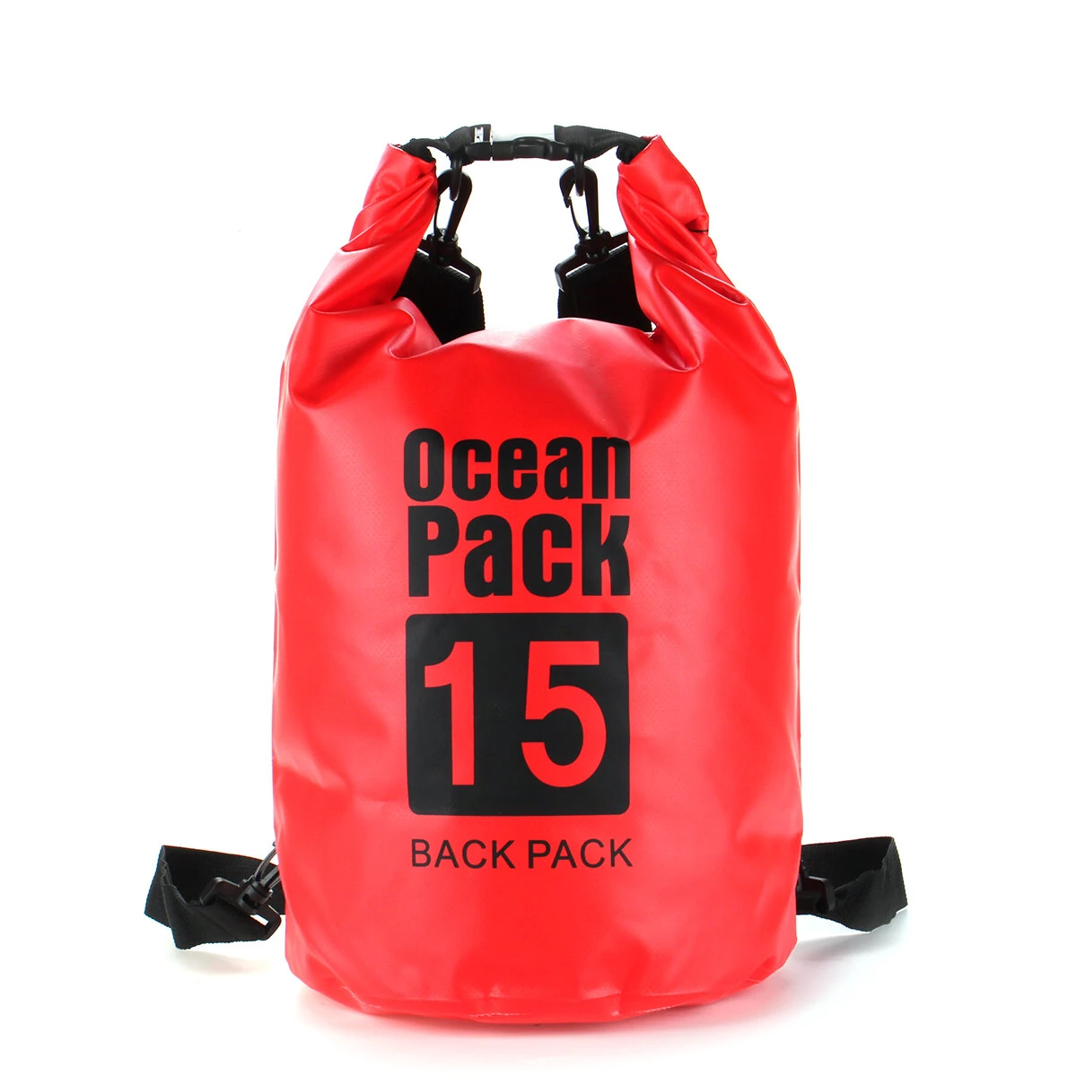Rucsacuri impermeabile pentru drumetie - Rucsac impermeabil de tip drybag, Tecos, capacitate 15 L, roșu, pentru activități de exterior