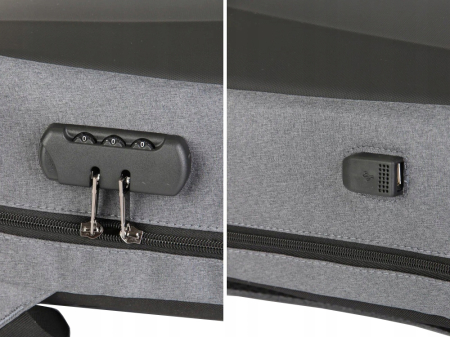 Rucsac laptop antifurt Cracos 44x32x12 hard shell fata port USB compartimente multiple [12]