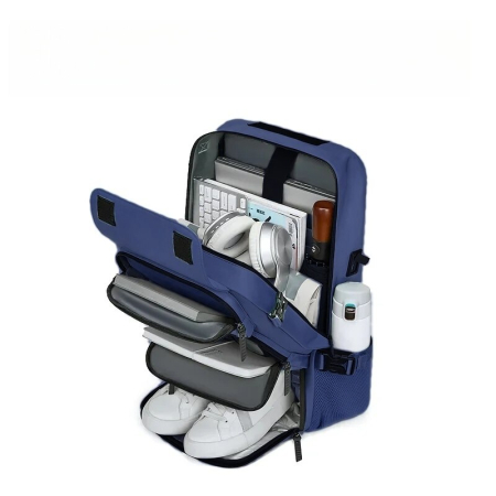 Rucsac multifuncțional Cracos albastru, 40L – impermeabil cu compartiment pentru încălțăminte și antifurt [5]