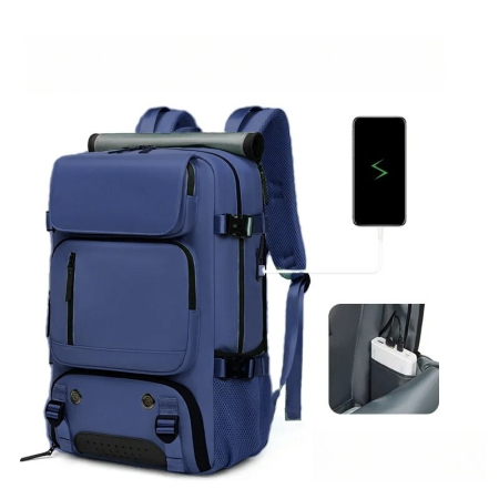 Rucsac multifuncțional Cracos albastru, 40L – impermeabil cu compartiment pentru încălțăminte și antifurt [1]