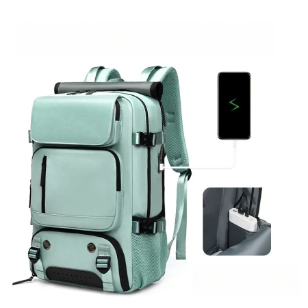 Rucsac multifuncțional Cracos turcoaz, 40L – impermeabil cu compartiment pentru încălțăminte și antifurt [2]