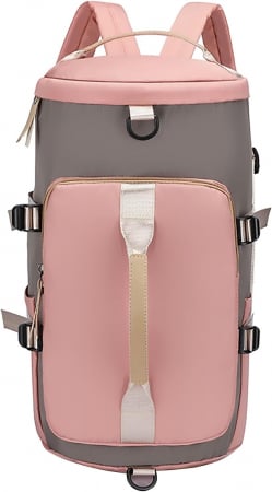 Rucsacuri - Rucsac multifunctional, Cracos, dimensiuni 45x25x26 centimetri, compartiment pentru incaltaminte si accesorii umede, capacitate 35L, roz