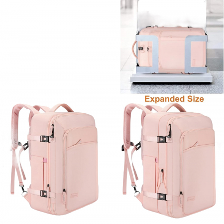 Rucsac Multifunctional Cracos®, roz , 33x21x52 cm, 36-55L, impermeabil, organizatoare bagaje si saculet incaltaminte incluse, ideal pentru vacanta, calatorit sau transport [3]