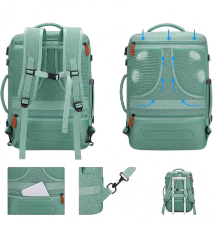 Rucsac Multifuncțional Cracos – Verde cu Accente Maro, 36-55L [1]