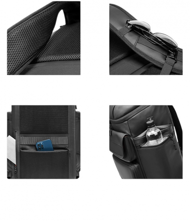 Rucsac Multifuncțional Premium Cracos, 30L, Negru – Port USB, Compartimente Laptop & Încălțăminte [6]