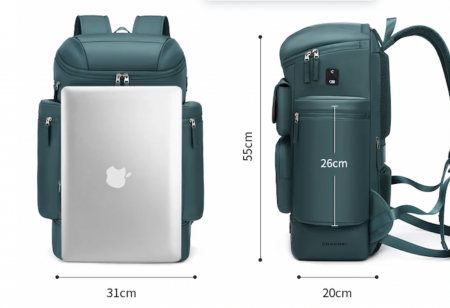 Rucsac Multifuncțional Premium Cracos, 30L, Verde – Port USB, Compartimente Laptop & Încălțăminte [9]