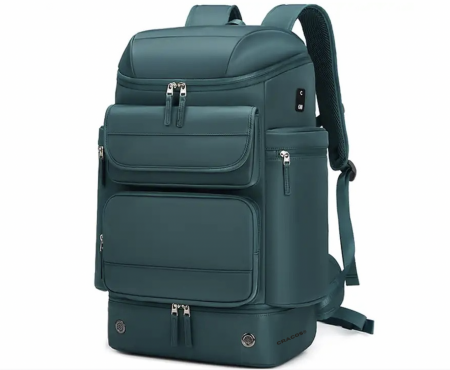 Rucsacuri - Rucsac Multifuncțional Premium Cracos, 30L, Verde – Port USB, Compartimente Laptop & Încălțăminte