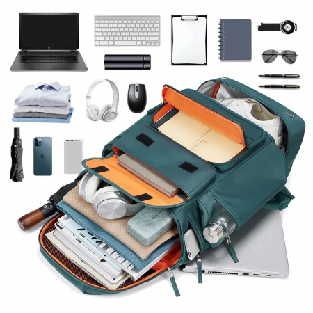 Rucsac Multifuncțional Premium Cracos, 30L, Verde – Port USB, Compartimente Laptop & Încălțăminte [6]