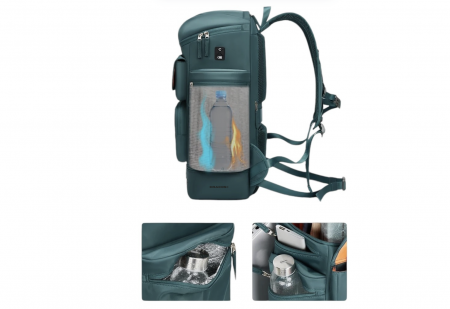 Rucsac Multifuncțional Premium Cracos, 30L, Verde – Port USB, Compartimente Laptop & Încălțăminte [8]