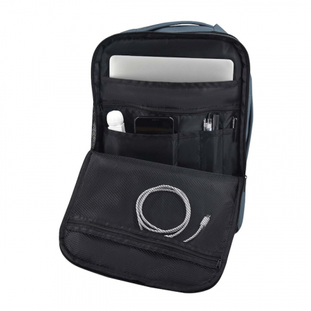 Rucsac pentru calatorii, CabinFly Bellanca 40x30x15 cm, albastru, ideal bagaj de mana pentru LOT, Finnair, SAS sau Turkish Airlines [1]