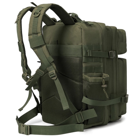Rucsac tactic militar Cracos 45L verde 55x30x26 cm cu sistem MOLLE si compartimente multiple [3]