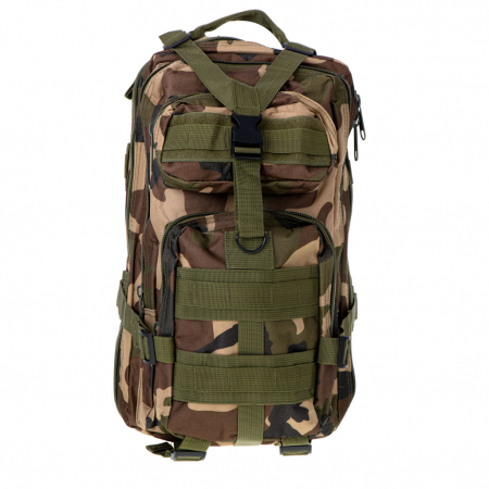 Rucsac tactic militar, Cracos®, dimensiuni 45x22.5x21.5cm, verde camuflaj, ideal pentru drumetii, activitati in natura sau expeditii [9]